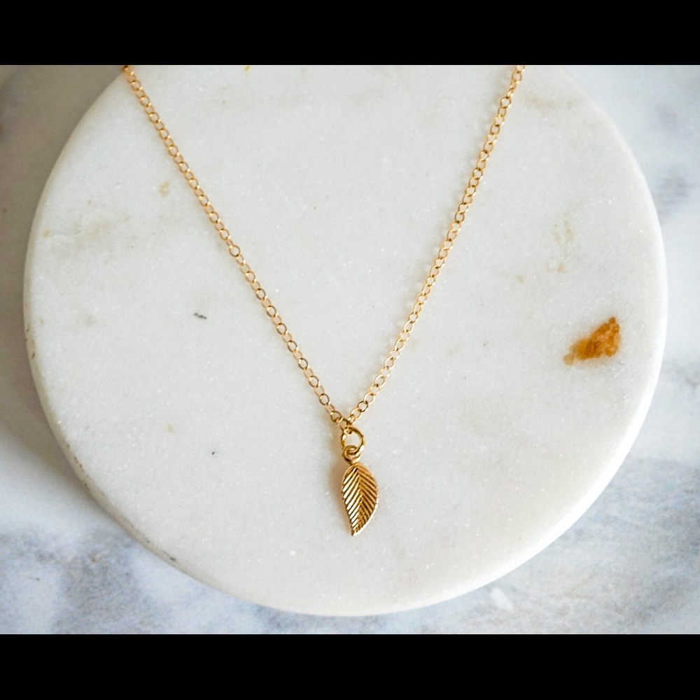 Fall Jewelry, Leaf Necklace, 14k Gold Filled